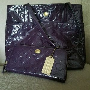Coach handbag with matching wallet